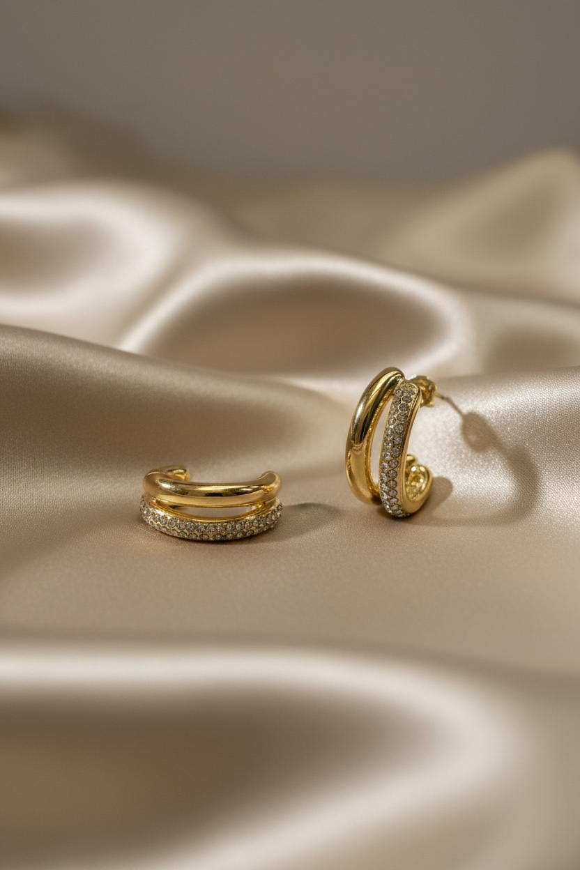 Elegant Gold Twist Hoop Earrings