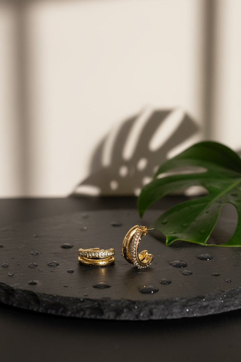 Elegant Gold Twist Hoop Earrings