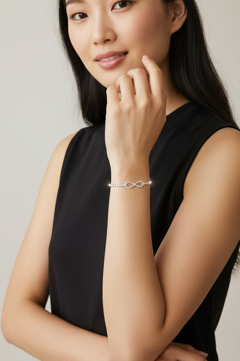 Infinity silver Sparkle Bracelet