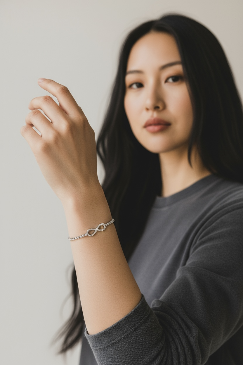 Infinity silver Sparkle Bracelet