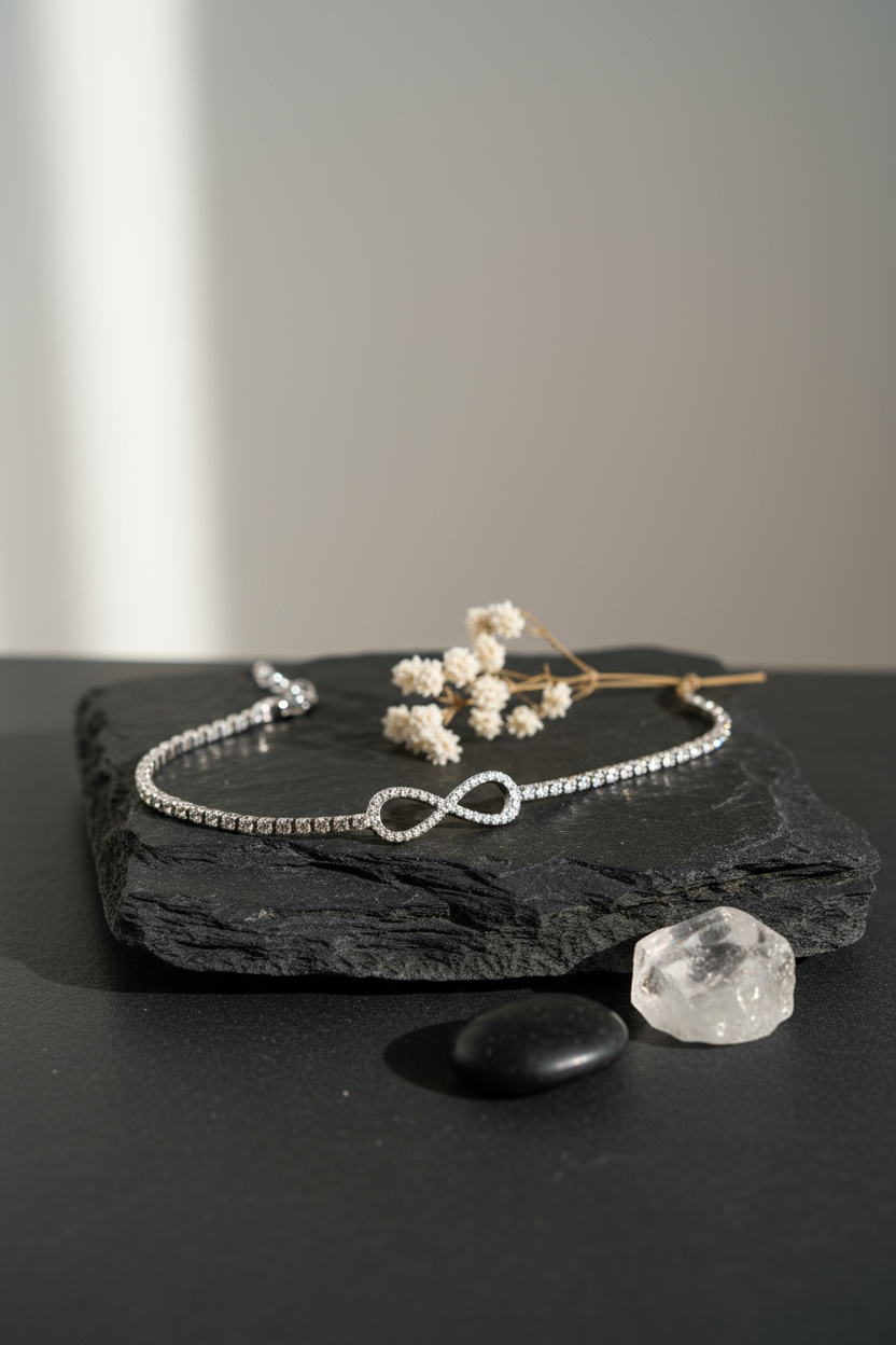 Infinity silver Sparkle Bracelet