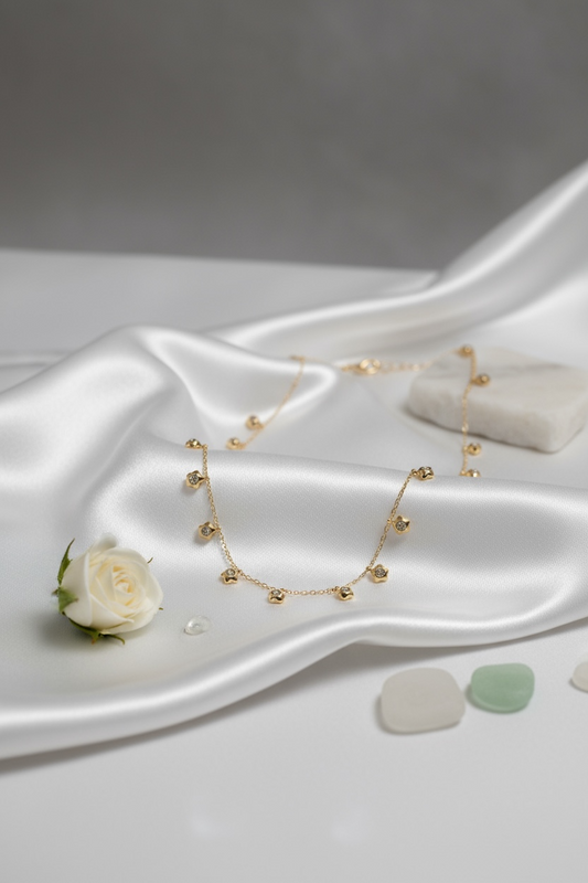 Gold Droplet Charm Necklace