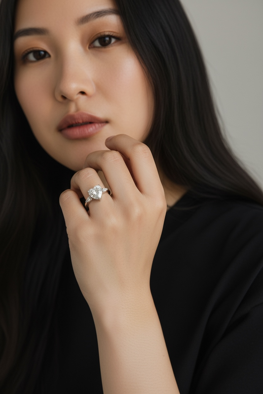 Heart Solitaire Ring