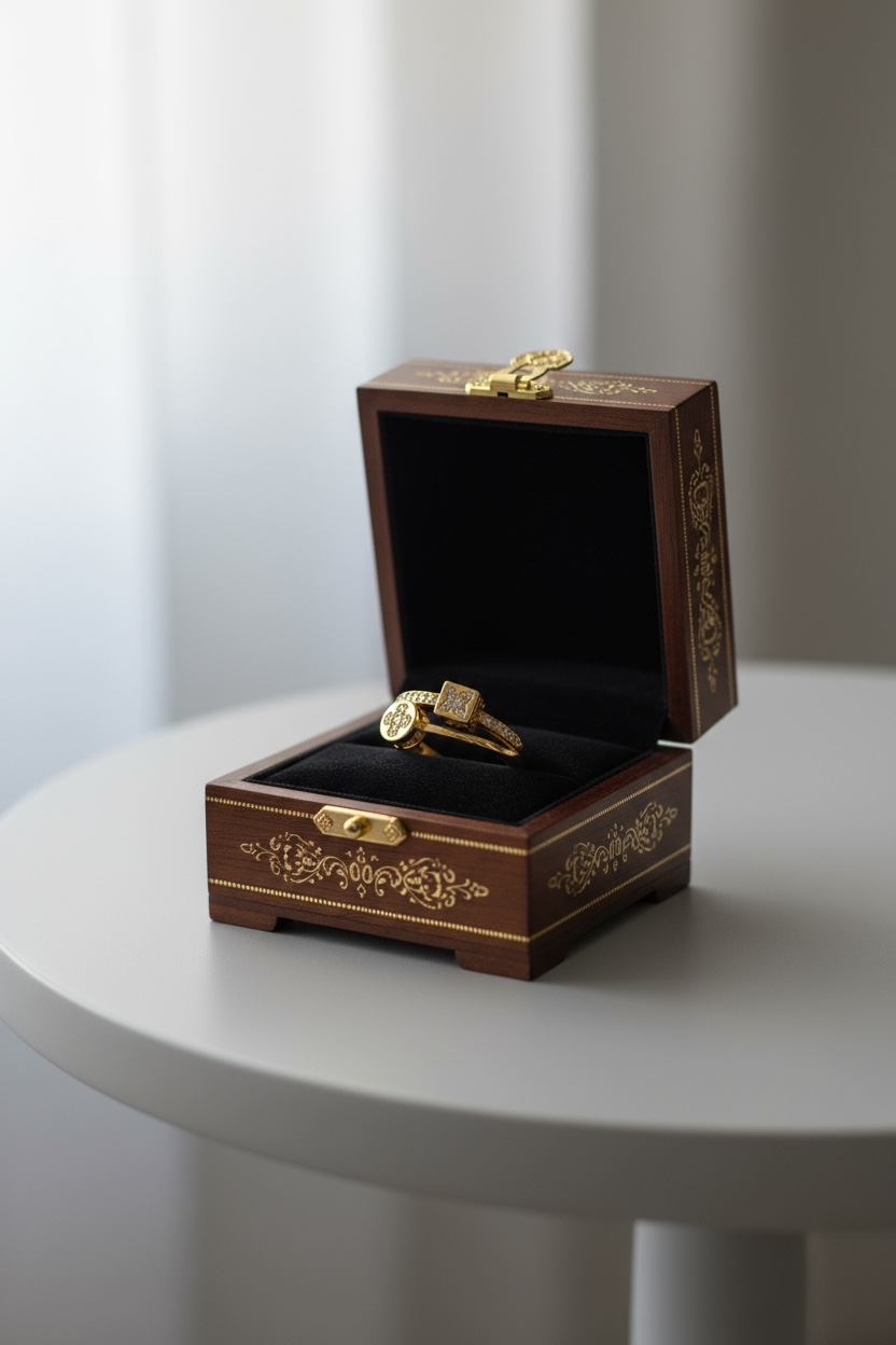 Dual Charm Gold Ring