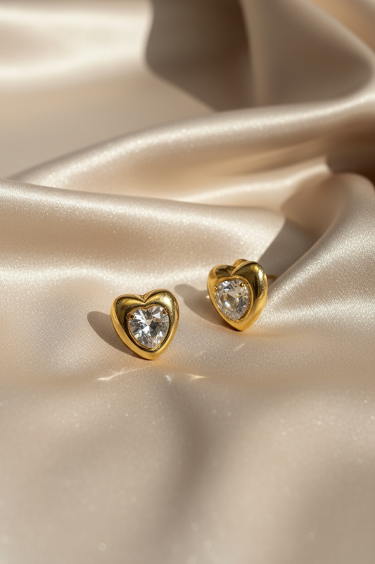 Heart Aura Gold-Plated Stud Earrings