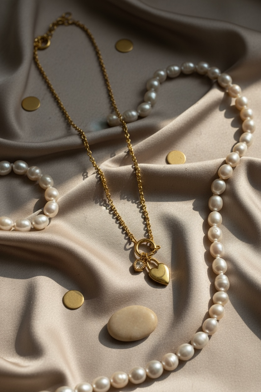 Classic Heart Lock Charm Necklace