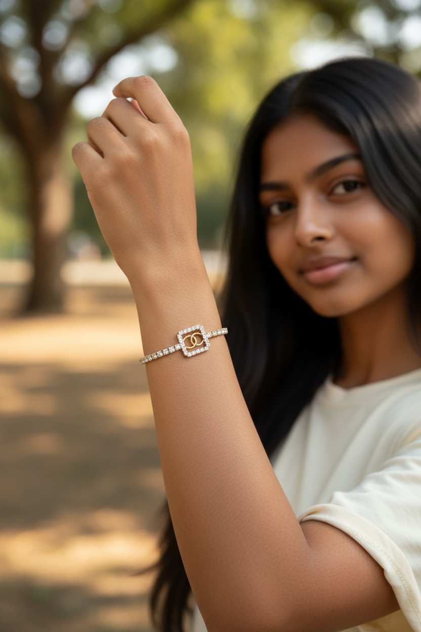 Elegant Infinity Charm Diamond Tennis Bracelet