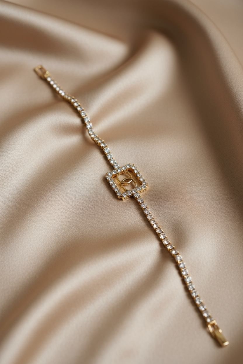 Elegant Infinity Charm Diamond Tennis Bracelet