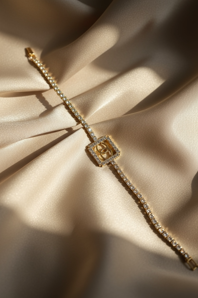 Elegant Infinity Charm Diamond Tennis Bracelet