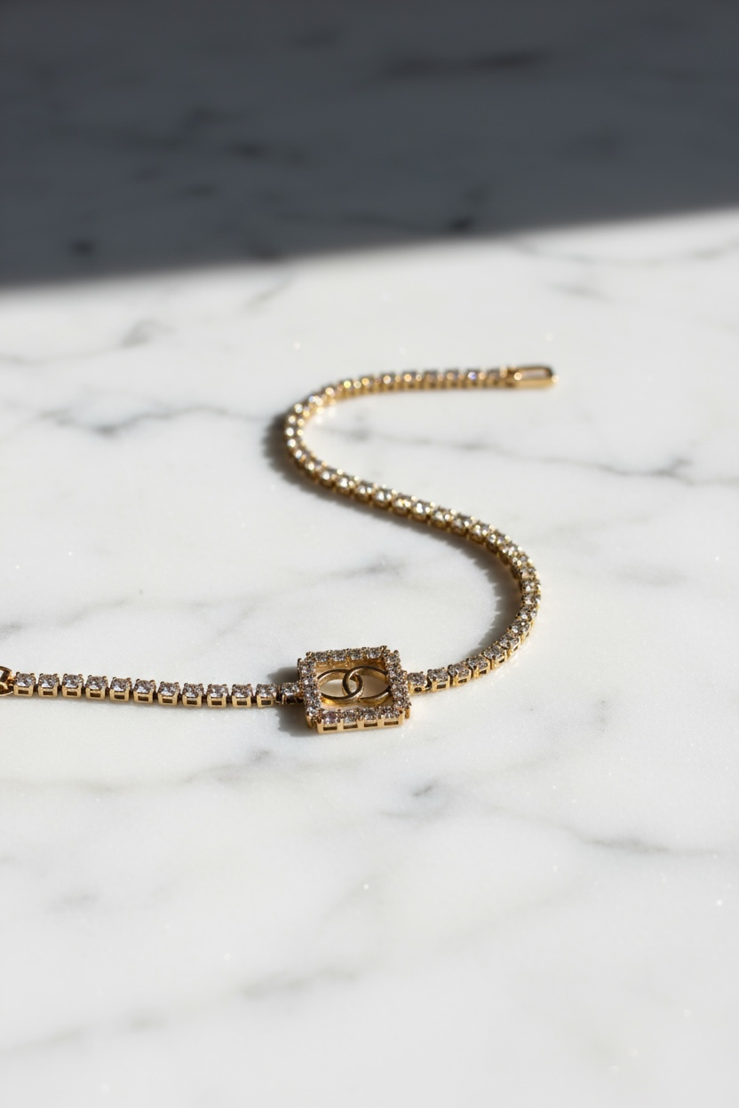 Elegant Infinity Charm Diamond Tennis Bracelet