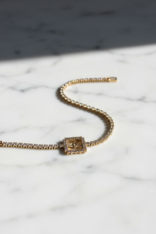 Elegant Infinity Charm Diamond Tennis Bracelet