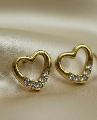 Elegant Heart Stud Earrings