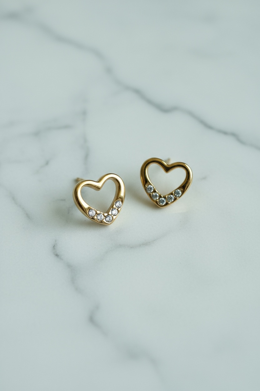 Elegant Heart Stud Earrings