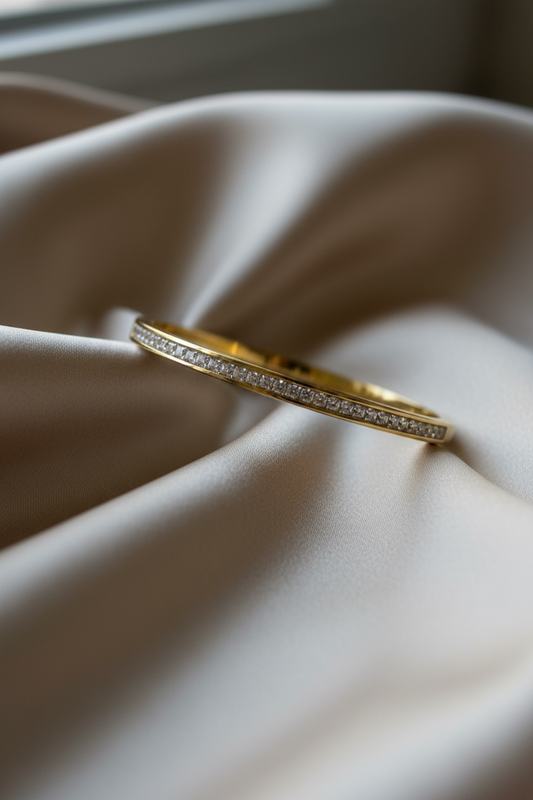 Elegant Gold-Plated Diamond Bangle