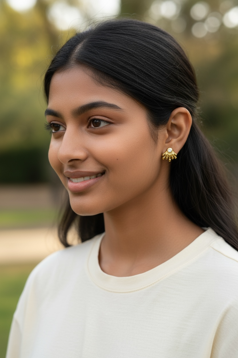 Golden Bloom Stud Earrings