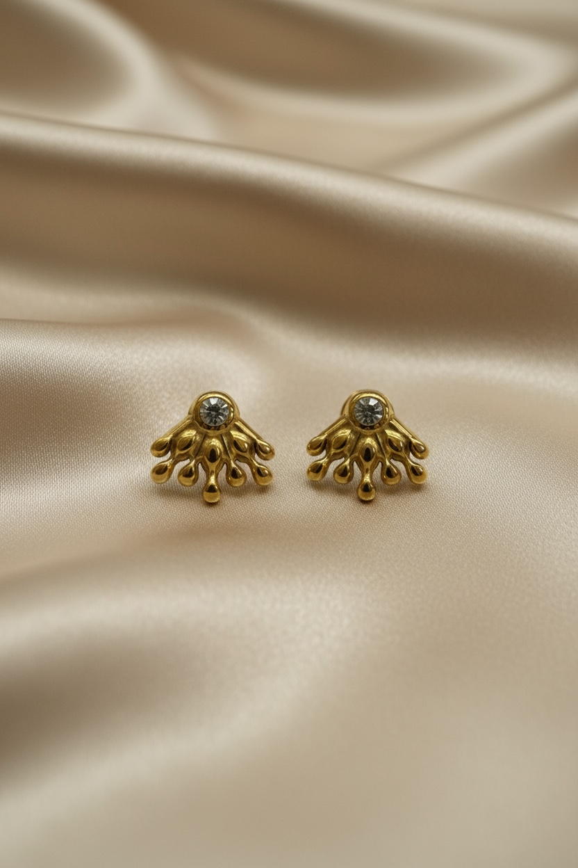 Golden Bloom Stud Earrings