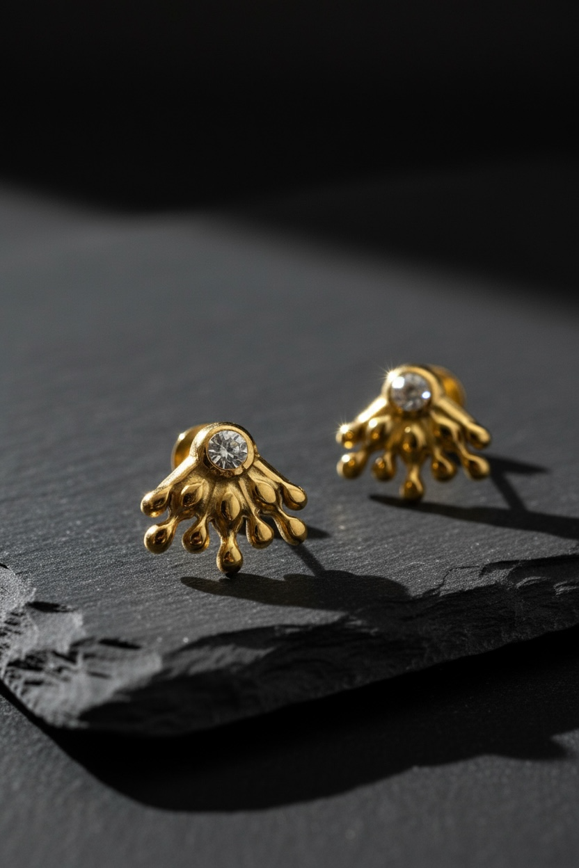 Golden Bloom Stud Earrings