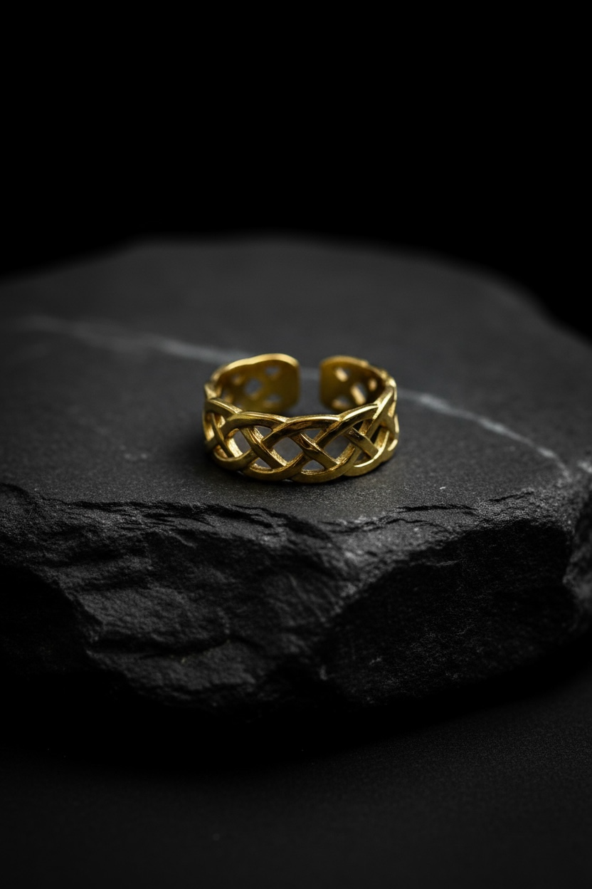 Elegant Interwoven Gold Adjustable Ring