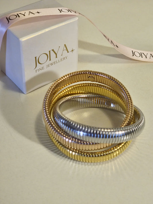 TriLuxe Serpentine Coil Bangles – Set