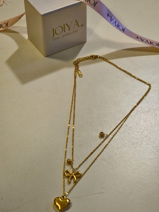 Amour Bow Layered Necklace